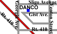 Map showing DANCO location
